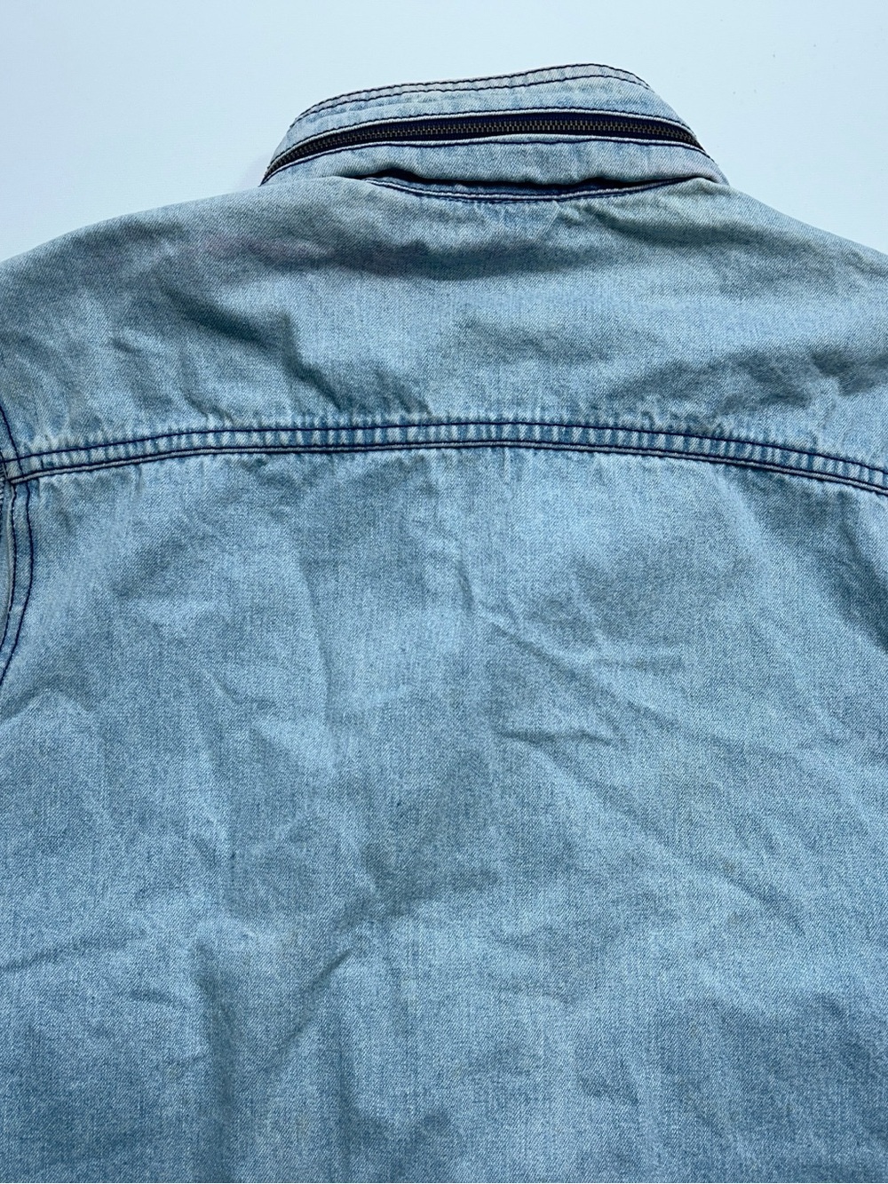 Vtg Saint Laurent YSL SPORT Denim Vest Mens Size Small Faded Blue Distressed - Picture 10 of 16